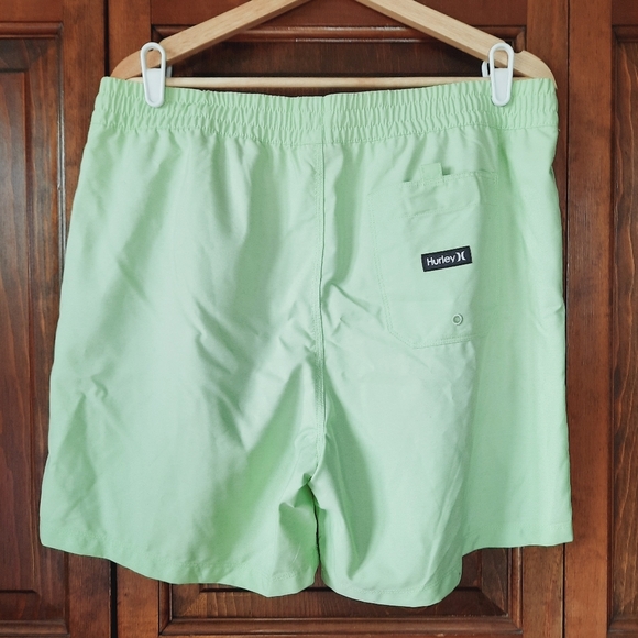 Hurley One And Only Solid Volley Boardshort 17" Lime Green Shorts Size Large - Picture 8 of 12